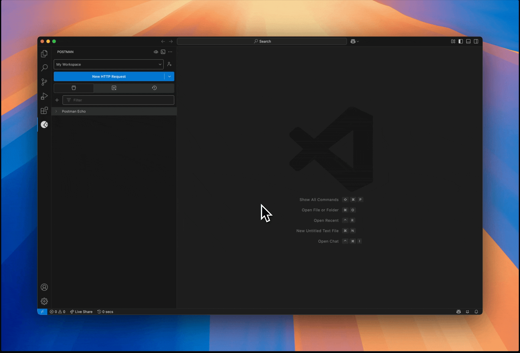 gif of Postman extension in VS Code