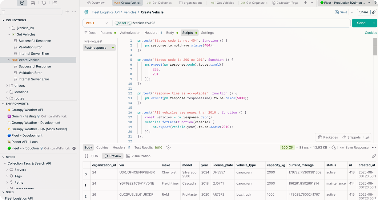 Postman API Client hero visualization showing API workflow connections