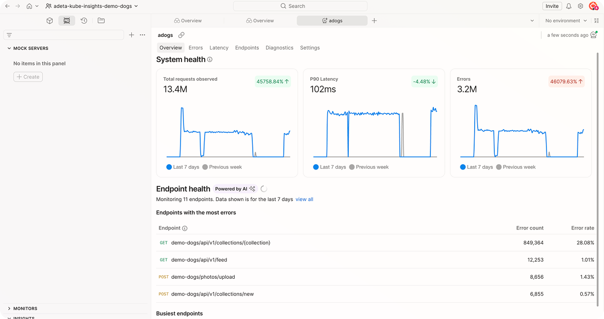 Postman Insights hero visualization showing API workflow connections