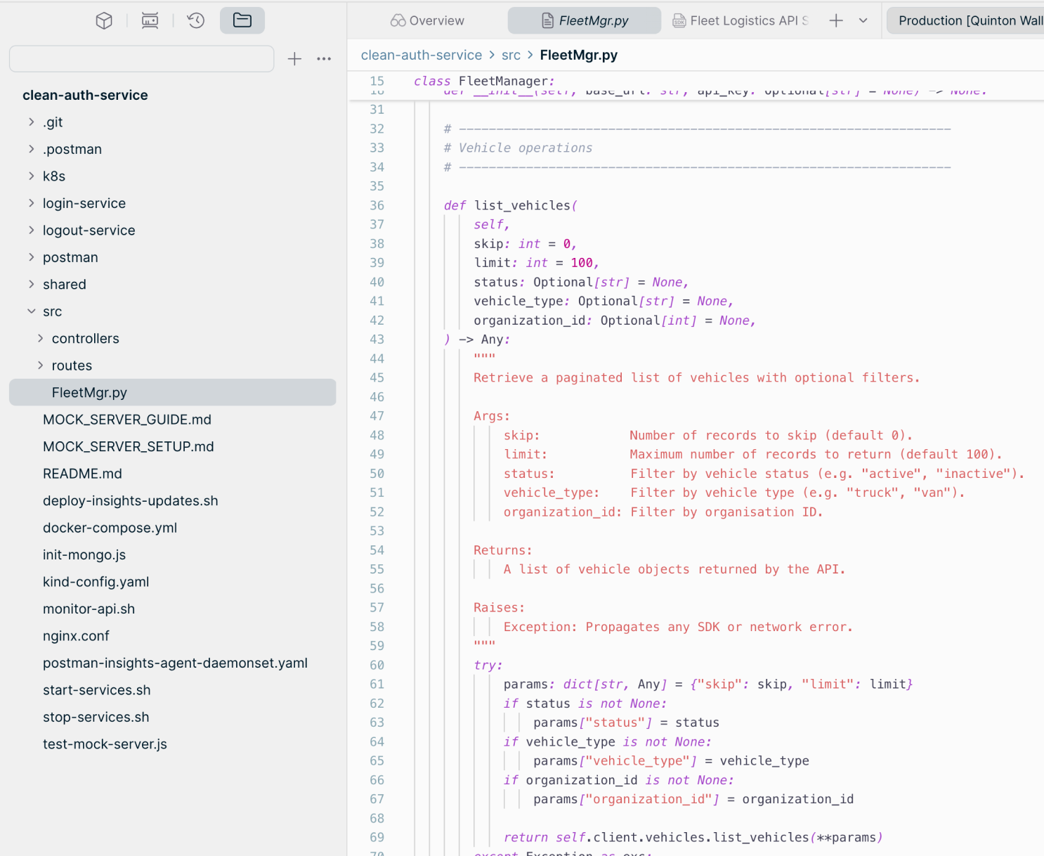 Postman AI updating an SDK from a plain-language spec change request