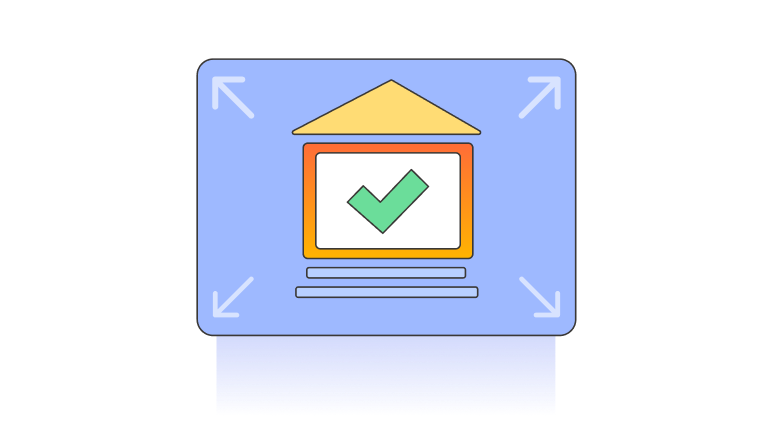 API governance at scale webinar thumbnail showing a monitor with a green checkmark representing verified API governance