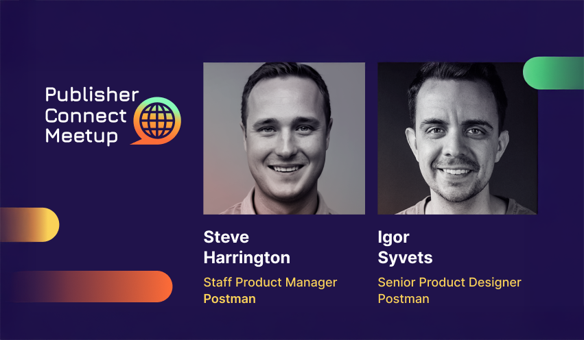 Postmanauts looking at a touchscreen Dashboard with charts and other icons. Illustration.