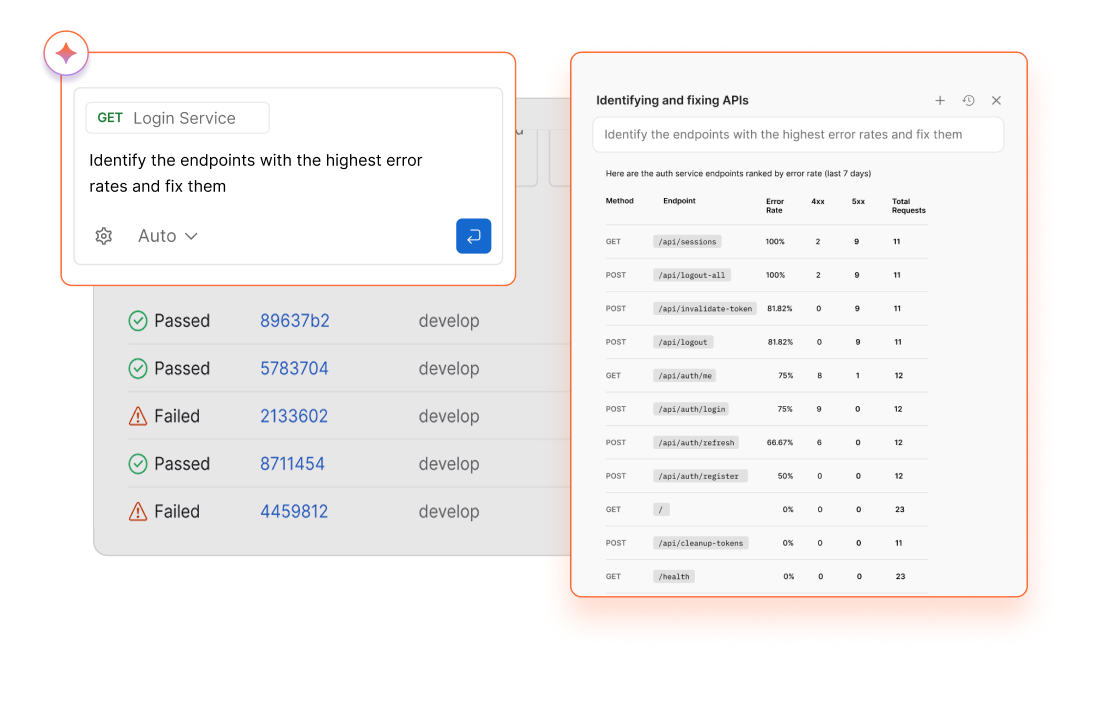 Natural language query interface for triaging API issues in API Catalog