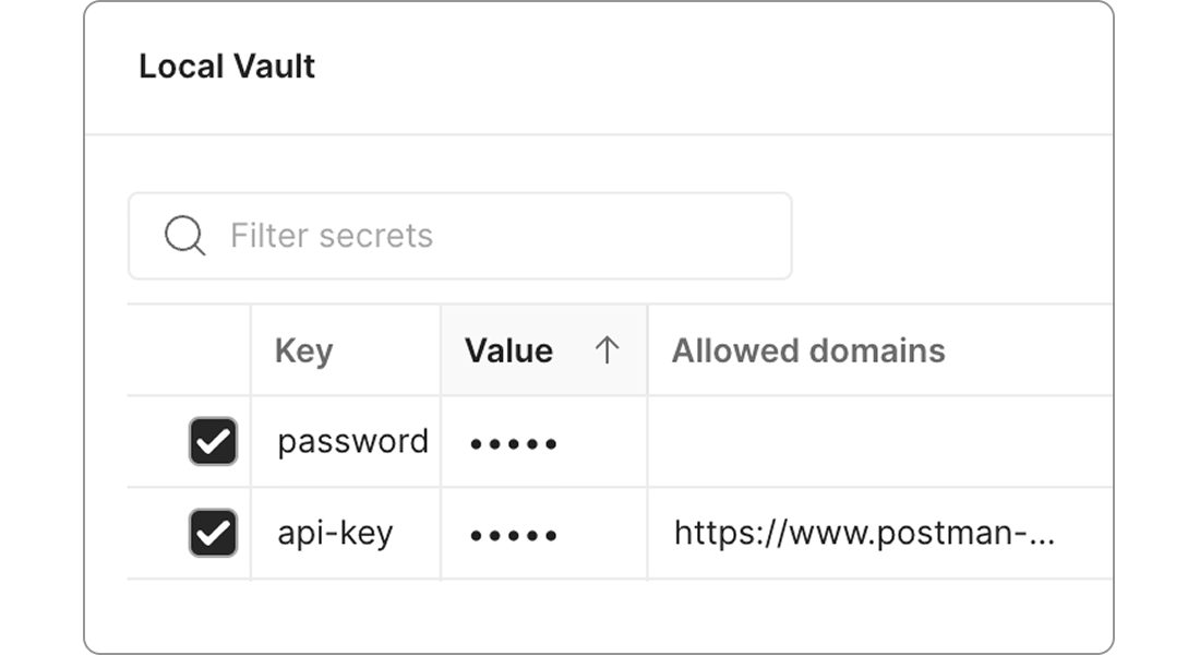 Postman Local Vault. Illustration.