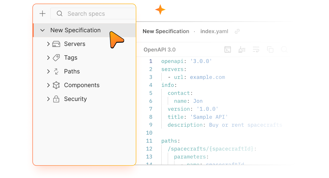 Unify API design screenshot. Illustration.