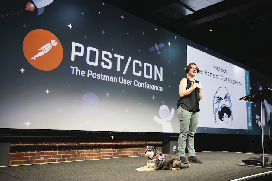 Mary Thengvall speaking at Postcon 2019: Photograph