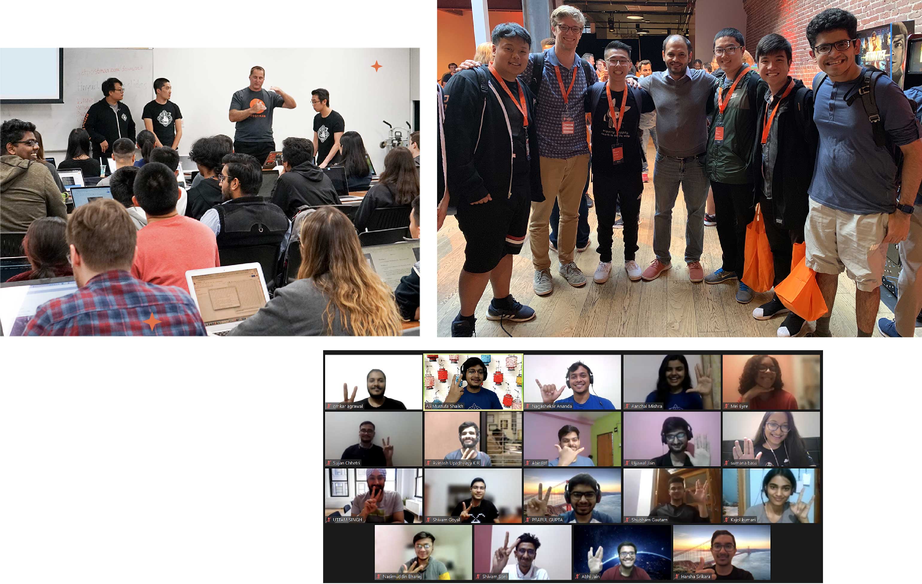 Photo collage of student developers. Photo.